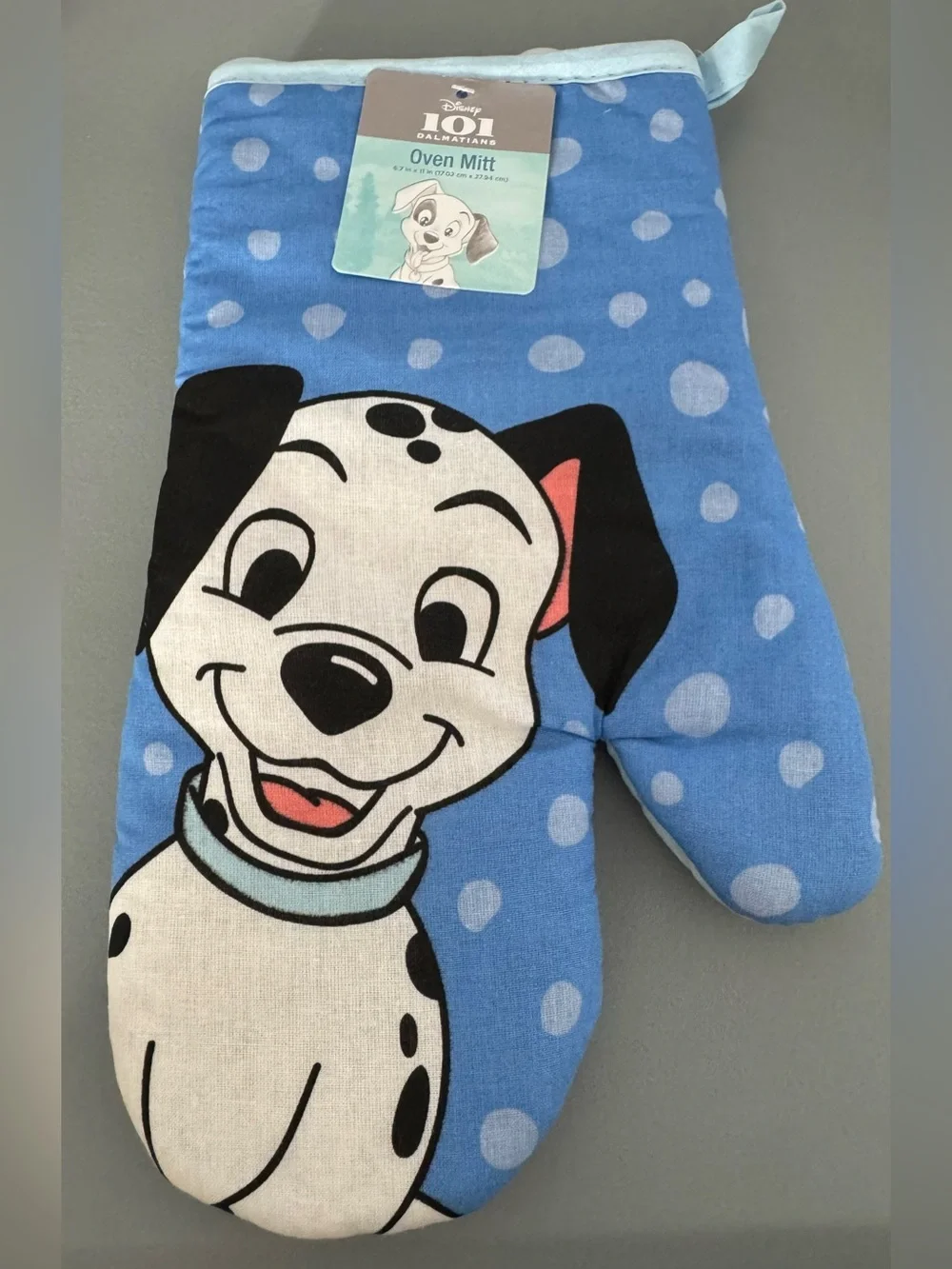 Disney Blue 101 Dalmatians Polka Dot Oven Mitt with Black & White Pup novelty
